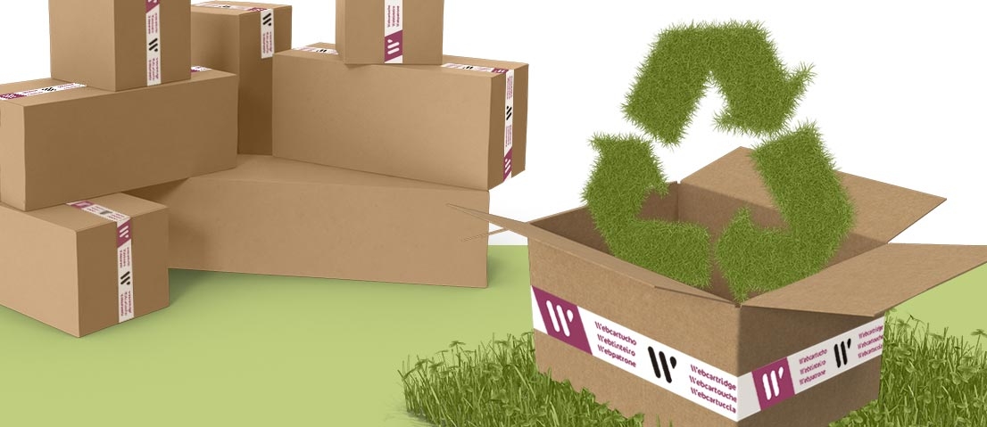 Réutilisation des boîtes, première étape du plan de durabilité de Webcartouche