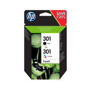 HP 301 Multicolore Pack Noir/Couleur de 2 Cartouches d’Encre Originale