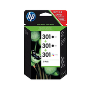 HP 301 Multicolore Pack 2 Noir et 1 couleur Cartouches d’Encre Originale
