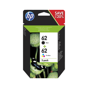 HP 62 Multicolore Pack Noir/Couleur de 2 Cartouches d’Encre Originale