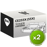 HP CE255X (55X) Pack  de 2 Toners Compatible