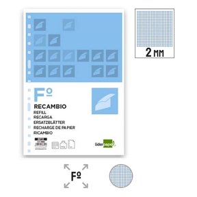 Liderpapel Paper 100 g Recharge Papier Grille 2 mm (16 Trous Perforés)