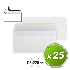 Liderpapel American White Enveloppe 115 x 225 mm 25 Uds