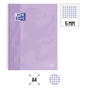 Oxford Cuaderno A4 Tapa Extradura Tacto Suave 5x5 mm (Lavender Pastel)
