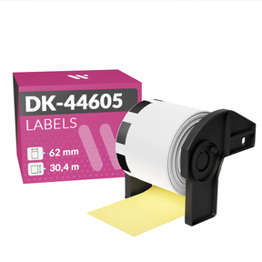 Brother DK-44605 Compatible Rouleaux de Papier thermique Amovible Jaune (62,0x30,4 mm)