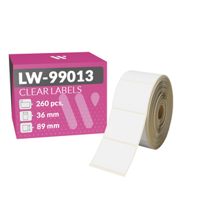 Dymo LW-99013 Étiquettes Compatibles Transparentes (36,0x89,0 mm – 260 Pcs.)
