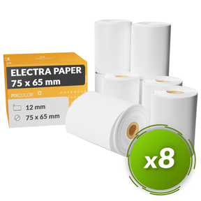 PixColor rouleaux Papier Electra 75x65 mm (Paquet 8 Pcs.)