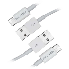 Câble USB-A 2.0 vers USB Type C Blanc Skynotek 1m (Pack 2 Pcs.)