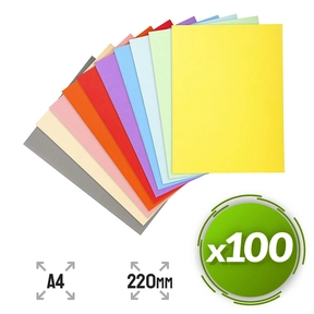 Sous‑chemises Exacompta A4 220 g 100 unités Couleurs Assorties