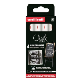 Uni‑Ball Chalk Marker 4 pcs Marqueurs Craie Liquide