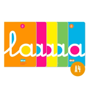 Lamela Cahier Polypropylène / 50 Feuilles / A4 (5 Pcs. Assorties)