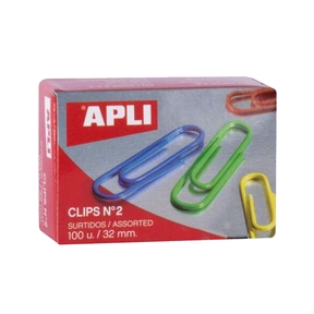 Clips colorés APLI (Boîte 100 unités) 32 mm