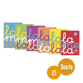 Lamela Cahier polypropylène A5 6 pcs assortis Fluo