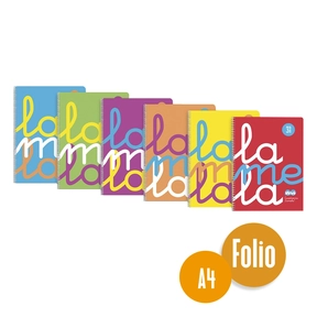 Lamela Cahier polypropylène A4 6 pcs assortis Fluo