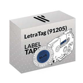 Dymo LetraTag (91205) Noir/Bleu Ruban pour Étiqueteuse Compatible