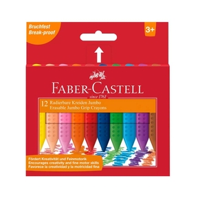 Faber-Castell Crayons de Couleur Jumbo Effaçables (Boîte de 12 pc.)