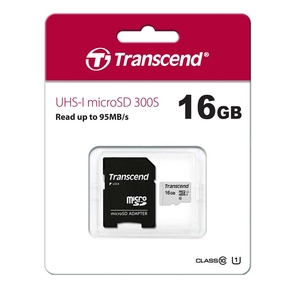 Transcend microSD UHS-I 300S (+Adaptateur) 16GB