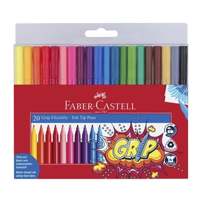 Faber-Castell Grip Felt Tip Pens (Boîte de 20 pièces)