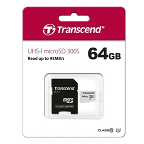 Transcend microSD UHS-I 300S (+Adaptateur) 64GB