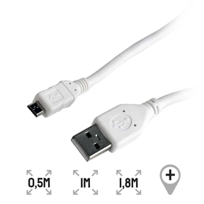 Câble USB vers microUSB Blanc