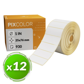 PixColor Desk Labels 25x76 Etiquettes thermiques (Pack 12)