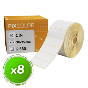 PixColor Desk Labels 38x25 Etiquettes thermiques (Pack 8)