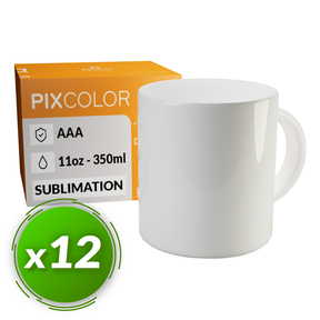 PixColor Tasse à Sublimation - Qualité Premium AAA (Pack 12)
