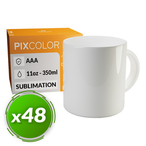 PixColor Tasse à Sublimation - Qualité Premium AAA (Pack 48)
