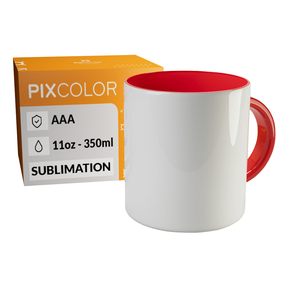PixColor Tasse à Sublimation Rouge - Qualité Premium AAA