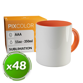 PixColor Tasse à Sublimation Orange - Qualité Premium AAA (Pack 48)