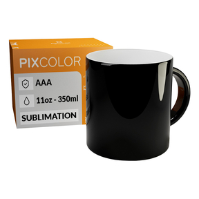 PixColor Tasse à Sublimation Magic - Qualité Premium AAA (Noir)