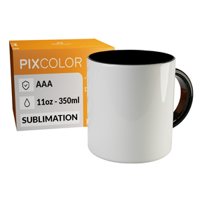 PixColor Tasse à Sublimation Noire - Qualité Premium AAA
