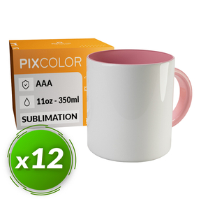PixColor Tasse à Sublimation Rose - Qualité Premium AAA (Pack 12)