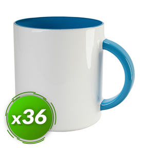 PixColor Tasse à Sublimation Bleu Clair - Qualité Premium AAA (Pack 36)