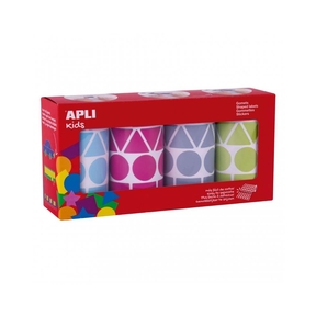 Apli Pack Gummies Rolls Figures géométriques (carré, rectangulaire, rond et triangulaire) 27 mm