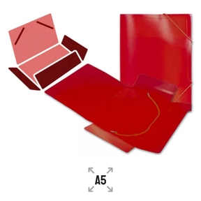 Liderpapel A5 Chemise en plastique avec élastiques (rouge)