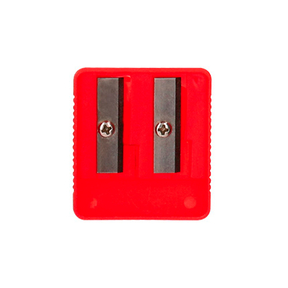 Taille-crayon double en plastique (rouge)